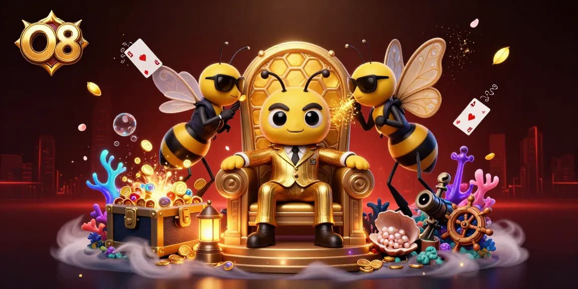 Engage with thrilling jackpot games at O8, featuring vibrant characters and dynamic casino elements.