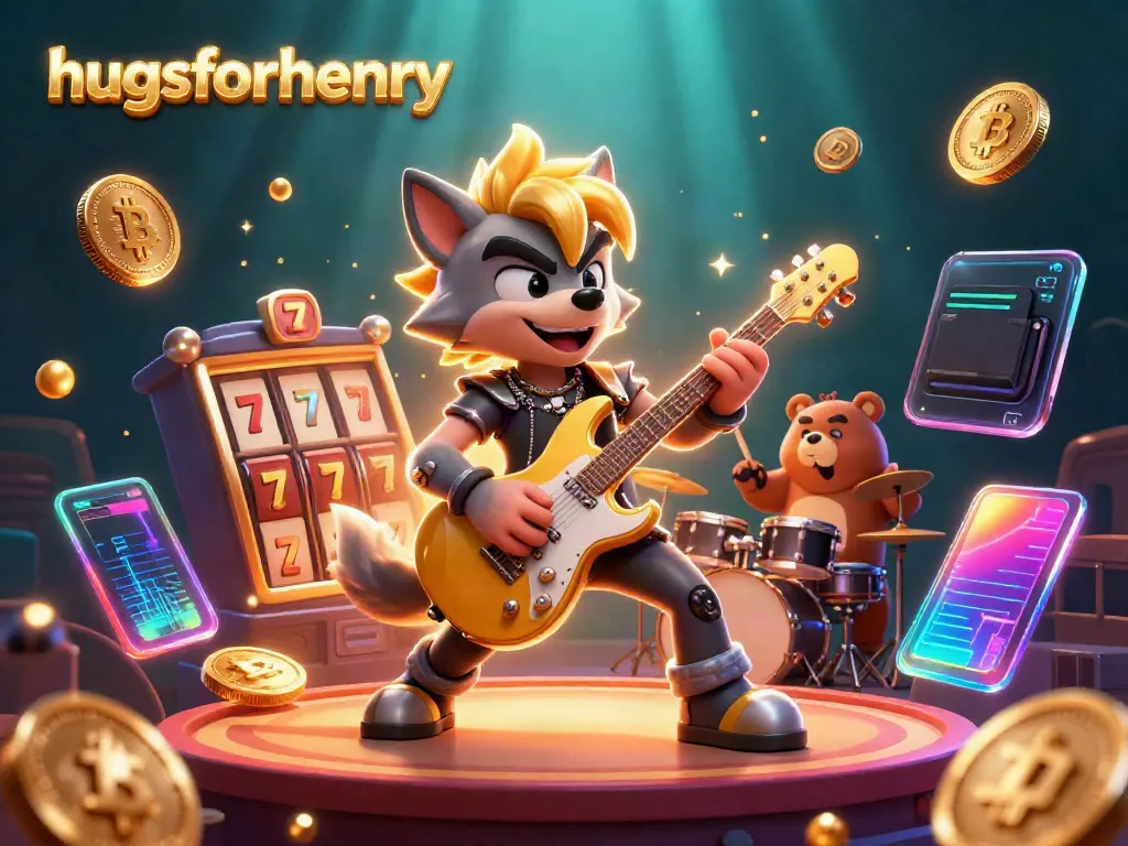 Experience the excitement of hugsforhenry as a rock star wolf and drummer bear fuel a thrilling casino atmosphere.