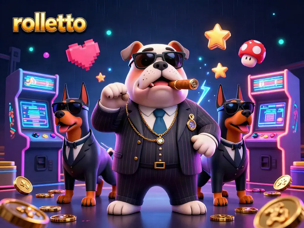 Experience the thrilling world of rolletto with bold characters and vibrant casino elements.