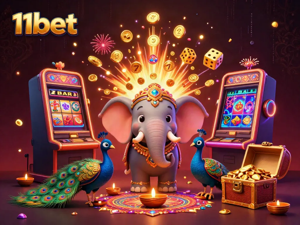 Experience the excitement of 11bet with colorful 3D casino elements and vibrant characters.