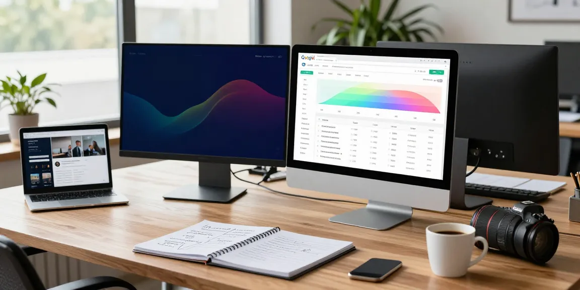 Workspace with analytics for instant indexing strategy in digital marketing