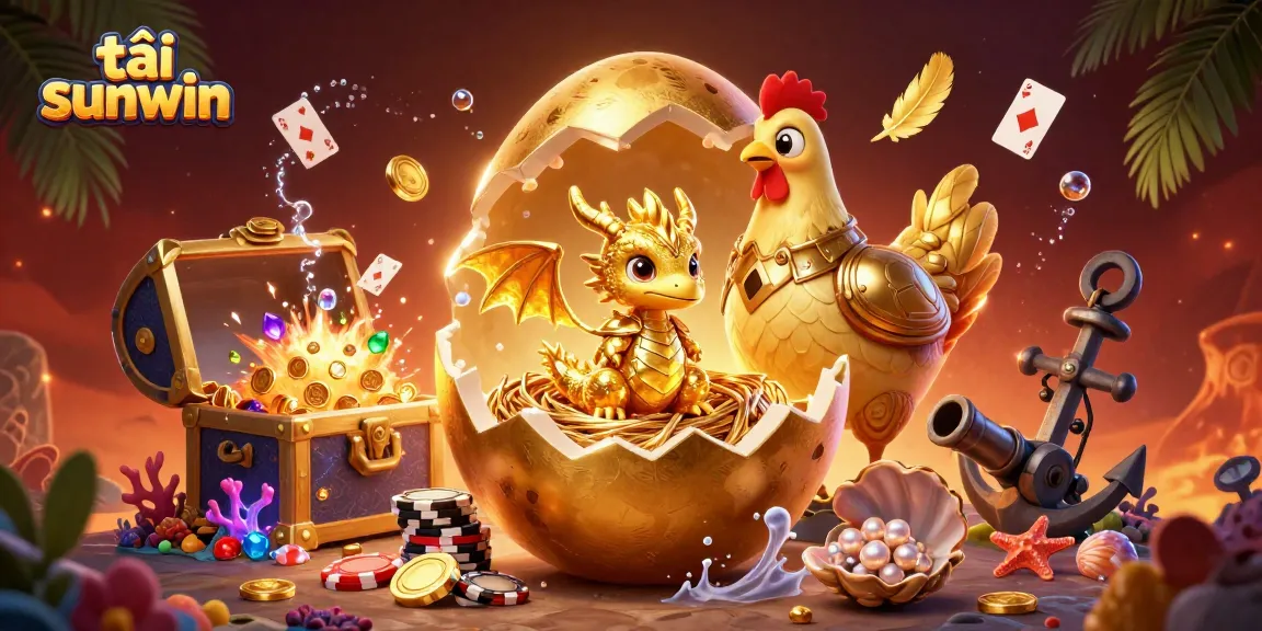 Experience the excitement of tải sunwin with a golden dragon and treasure in this vibrant casino scene.